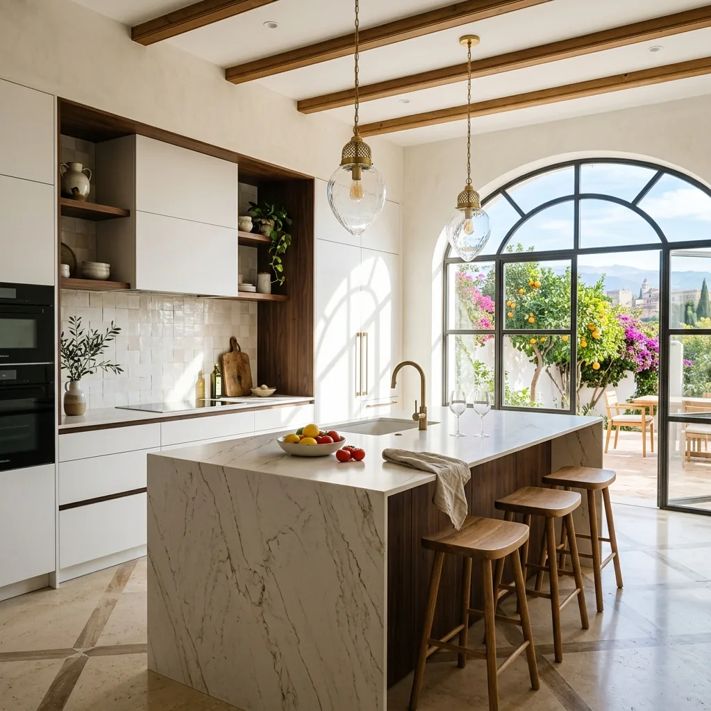 Reforma de cocina moderna con isla en Albolote