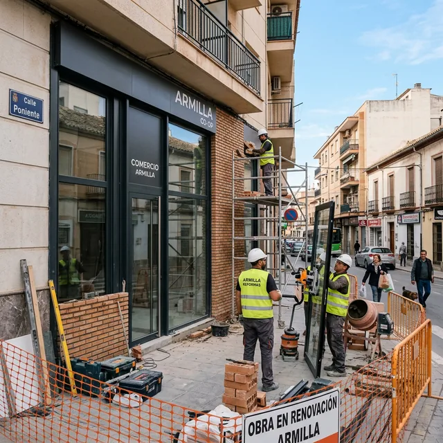 Reforma de un local comercial en Armilla con tabiquería y falso techo